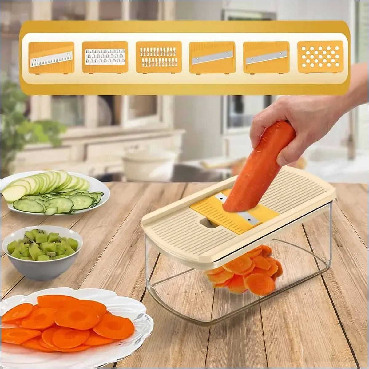 Mandolina affettaverdure SODY 6 in 1 con contenitore