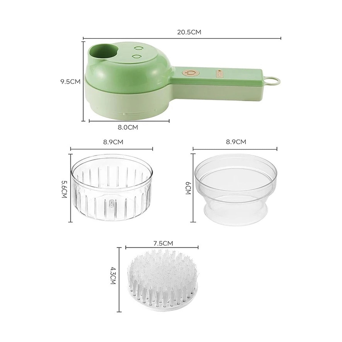 Tritatutto elettrico 4 in 1 senza fili verde