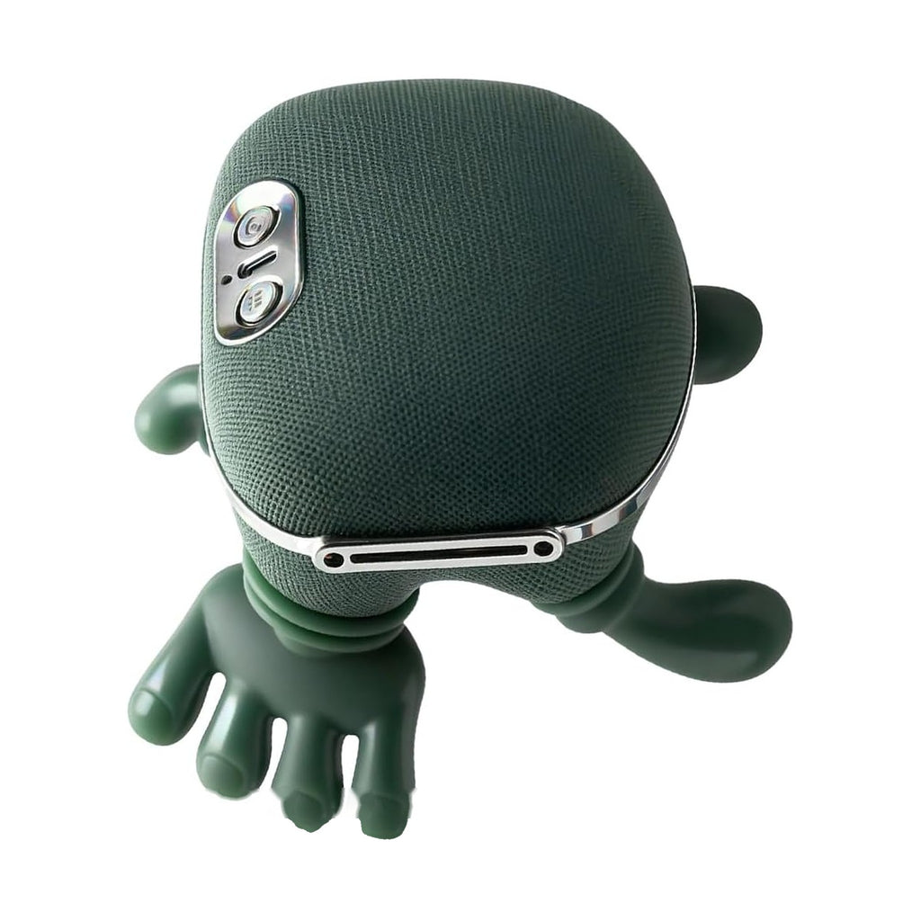 Massaggiatore per collo e spalle verde scuro con testine a forma di mano e fascia