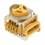 Grattugia pieghevole 6 in 1 color crema e giallo con sei lame intercambiabili e porta lame