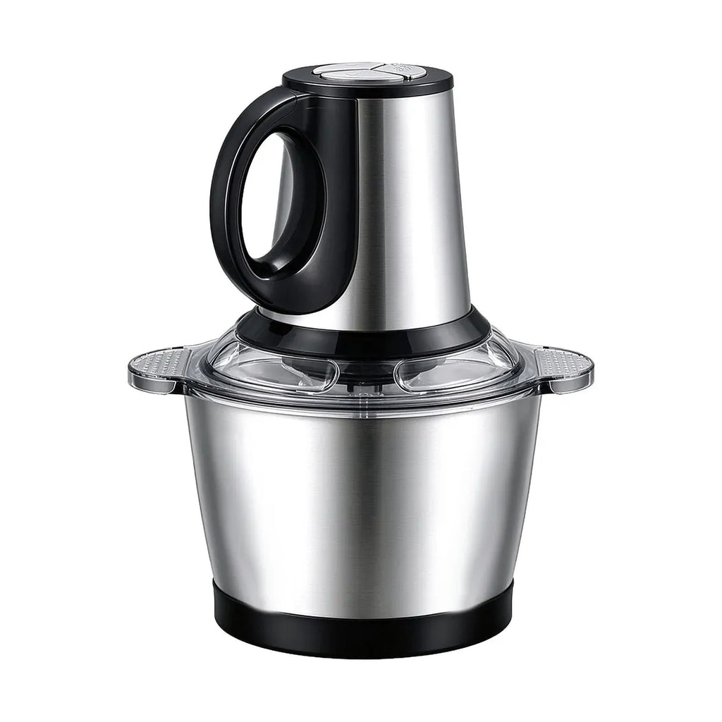 Tritacarne elettrico in acciaio inox da 3,8 litri con coperchio trasparente