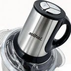 Tritacarne elettrico in acciaio inox da 3,8 litri con coperchio trasparente