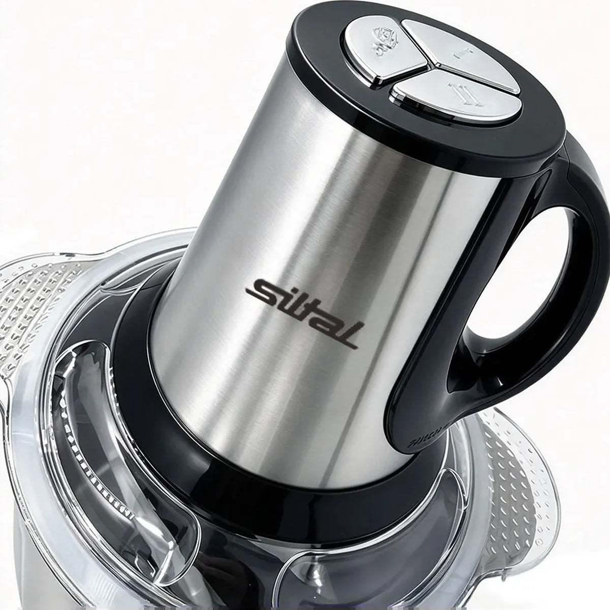 Tritacarne elettrico in acciaio inox da 3,8 litri con coperchio trasparente
